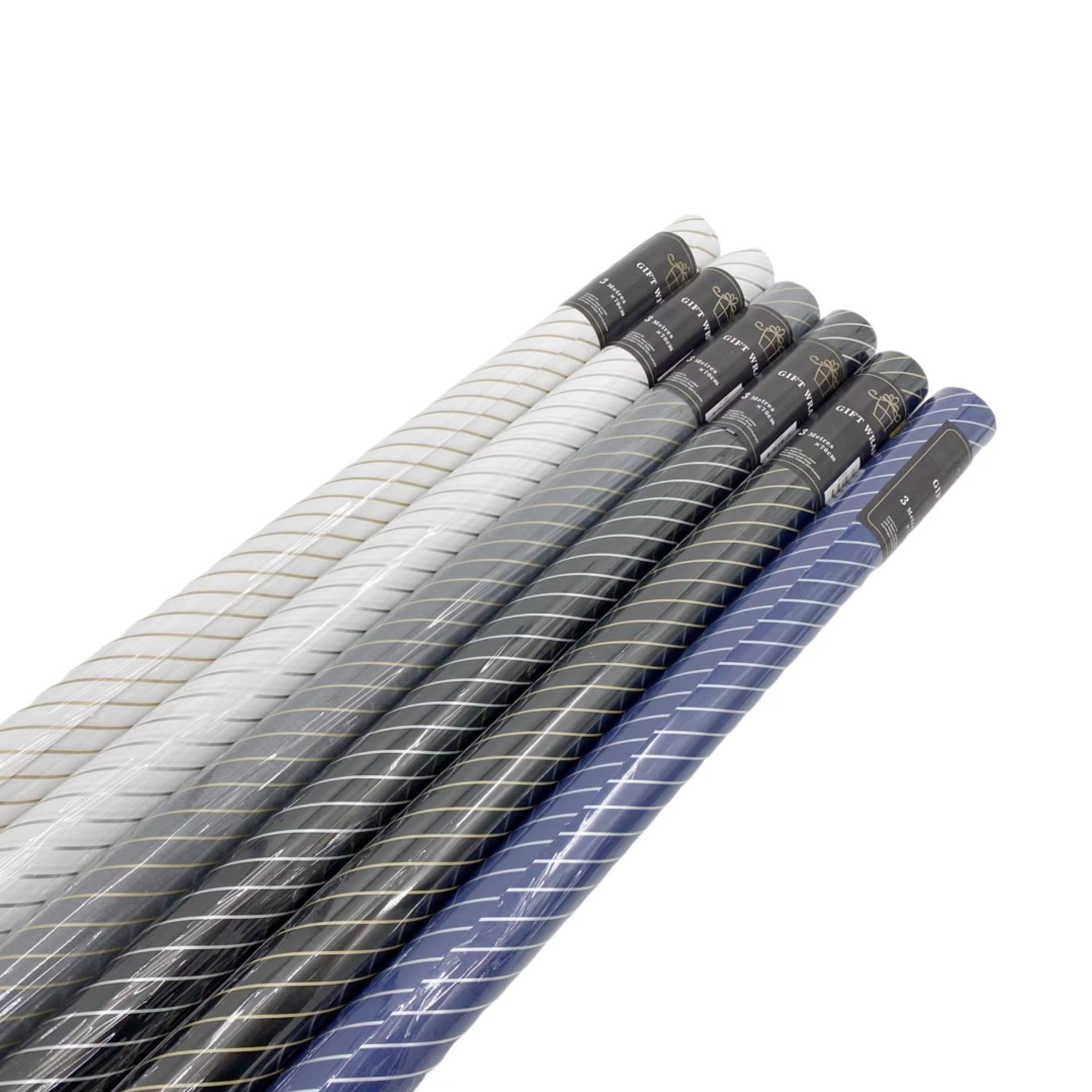 bulk 50 Mens Stripe Gift Wrap 70cmx3m 35mm Core V637-WRP32653