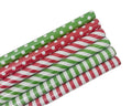 bulk 50 Red & Green Dots Stripes Gift Wrap 300cm V637-WRP34144