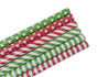 bulk 50 Red & Green Dots Stripes Gift Wrap 300cm V637-WRP34144