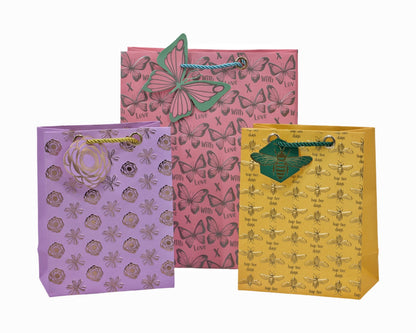 bulk 24 Xlarge Foiled Luxury Garden Gift Bag 3 Assort 42cm V637-WRP37182