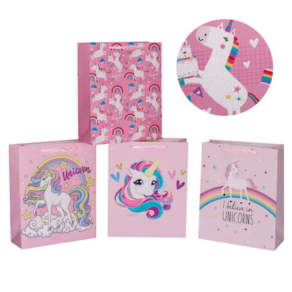 bulk 24 Large Unicorn Dreams Gift Bag Assort 26x32cm V637-WRP38470