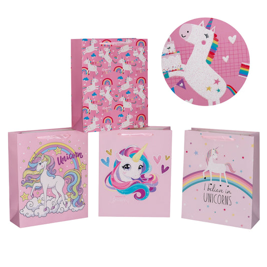 bulk 24 Large Unicorn Dreams Gift Bag Assort 26x32cm V637-WRP38470