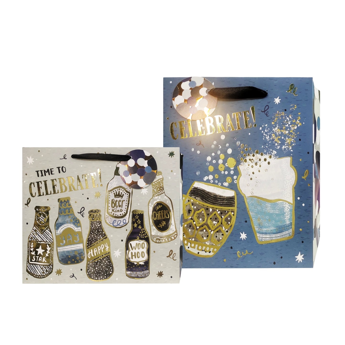 bulk 24 Medium Celebration Sips For Male Gift Bag Assort 17x23cm V637-WRP38605