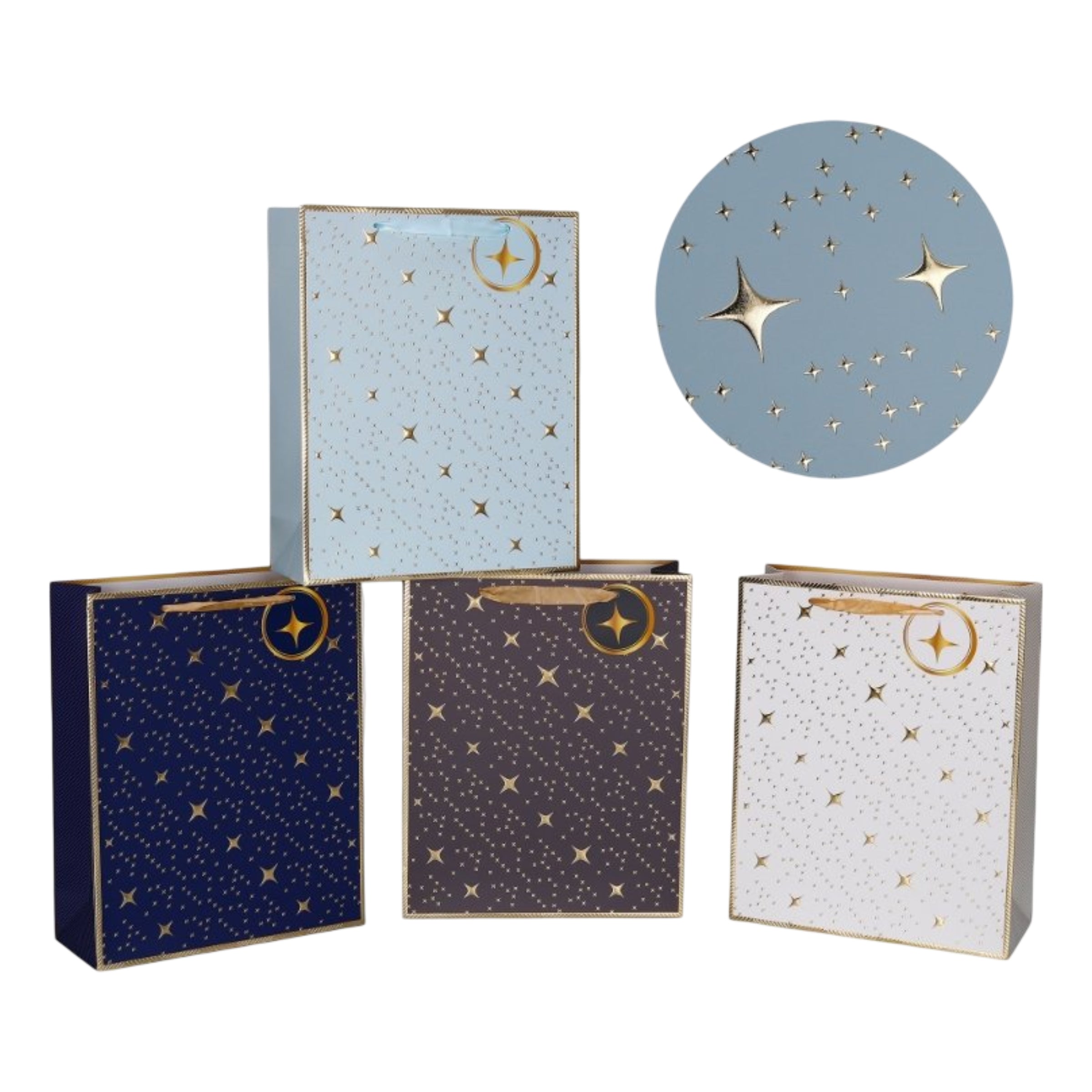 bulk 24 Xlarge Night Sky Gift Bag Foiled 4 Asst 31x42cm V637-WRP38709