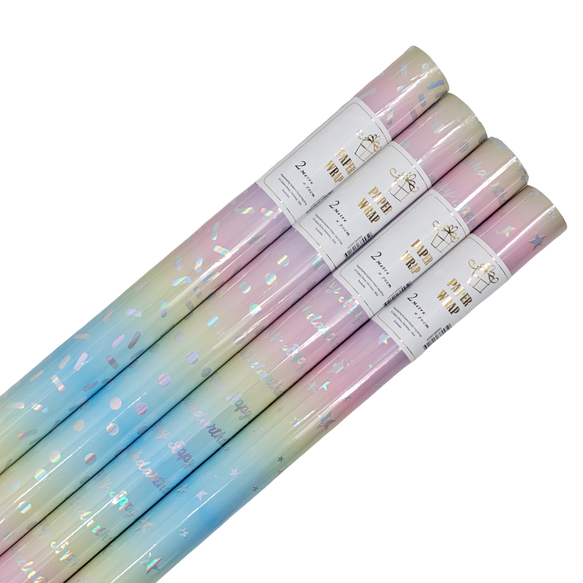 bulk 50 Galaxy Holographic Gift Wrap 38Mm Core 200cm V637-WRP38995