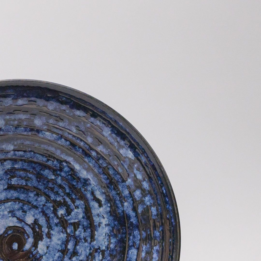 Open Flat Base 23cm Bowl Copper Swirl Glaze V637-Y2410