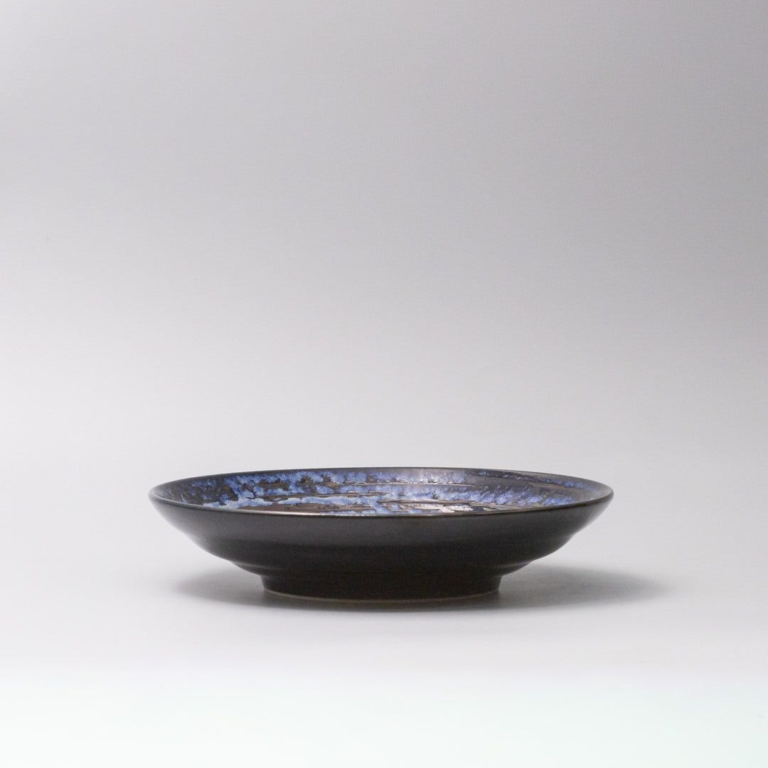Open Flat Base 23cm Bowl Copper Swirl Glaze V637-Y2410