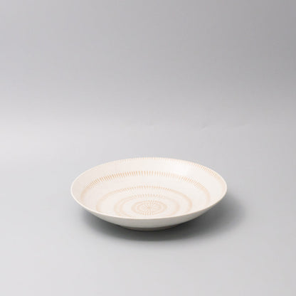 Bowl Open Shallow 23cm Ivory Spiral Glaze V637-Y2524