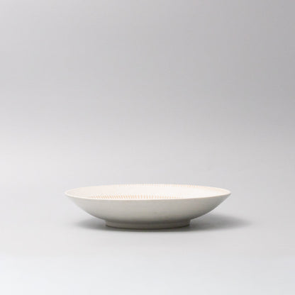 Bowl Open Shallow 23cm Ivory Spiral Glaze V637-Y2524
