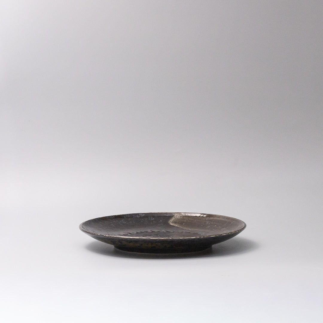 Plate 25cm Bronze Brushstroke Glaze V637-Y2528