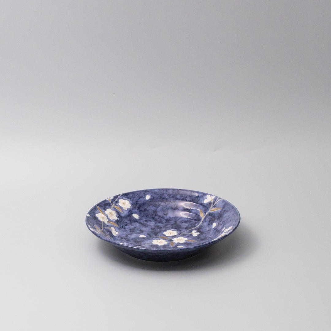 Bowl Open Shallow 20cm Indigo Sakura Design V637-Y2534
