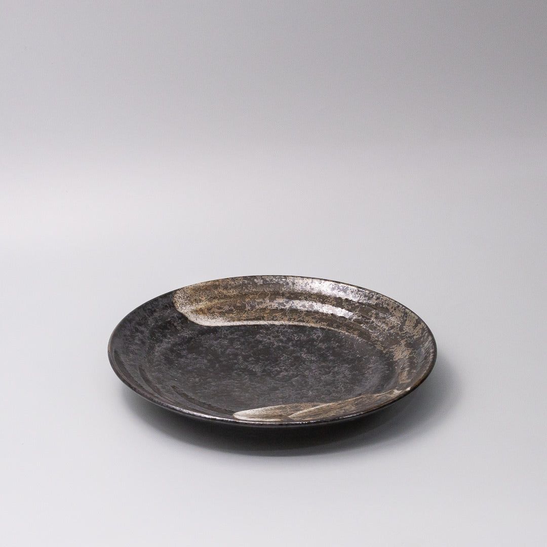 Plate Flat Based 25cm Bronze Brushstroke Glaze V637-Y2540