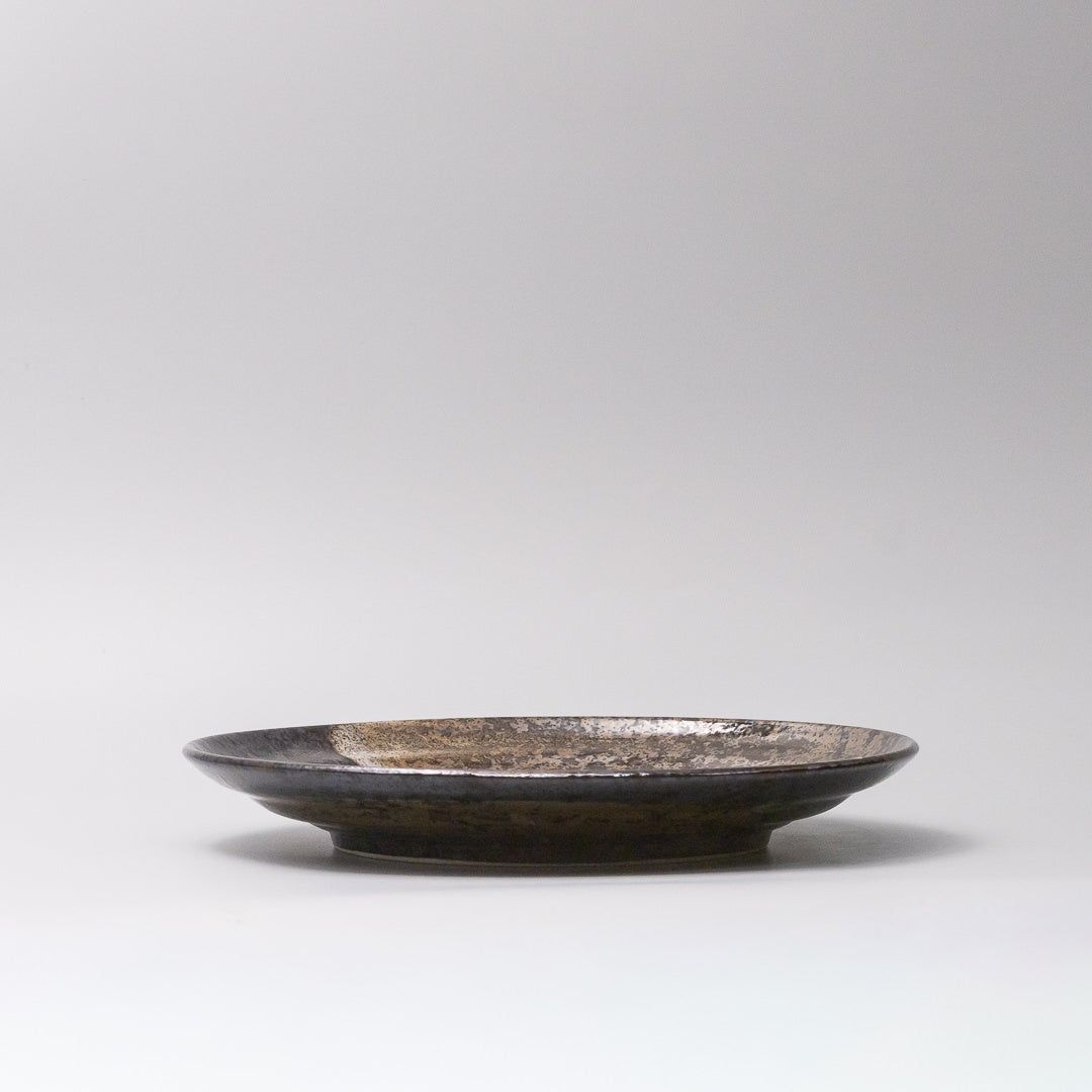 Plate Flat Based 25cm Bronze Brushstroke Glaze V637-Y2540