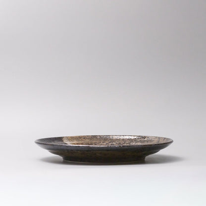Plate Flat Based 25cm Bronze Brushstroke Glaze V637-Y2540