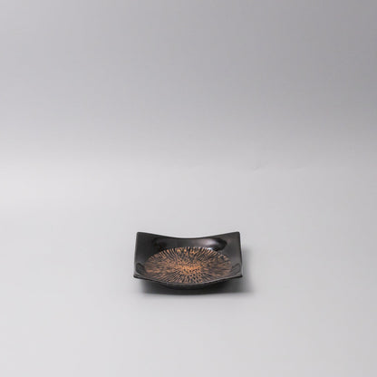 Plate Square 13.5cm Bronze Converging Glaze V637-Y2561
