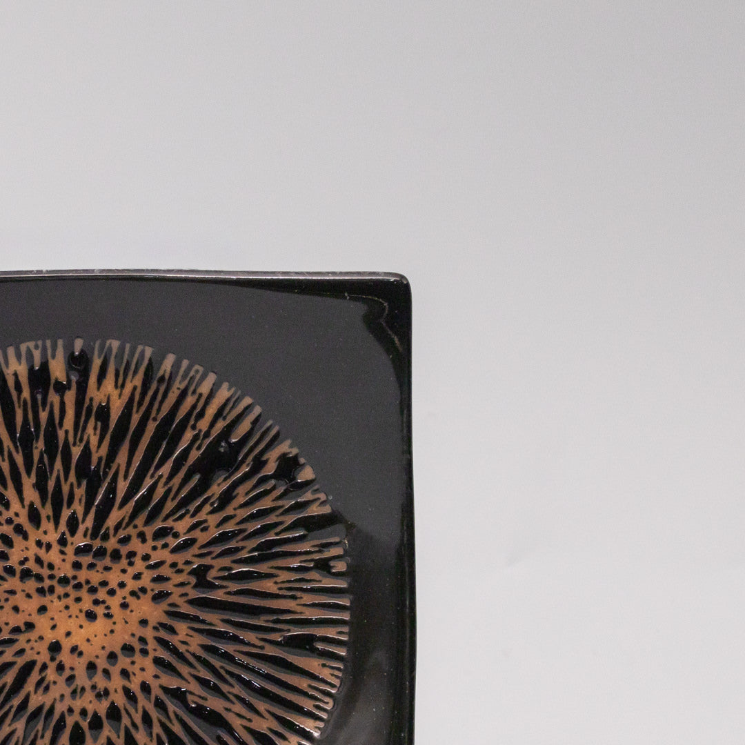 Plate Square 13.5cm Bronze Converging Glaze V637-Y2561
