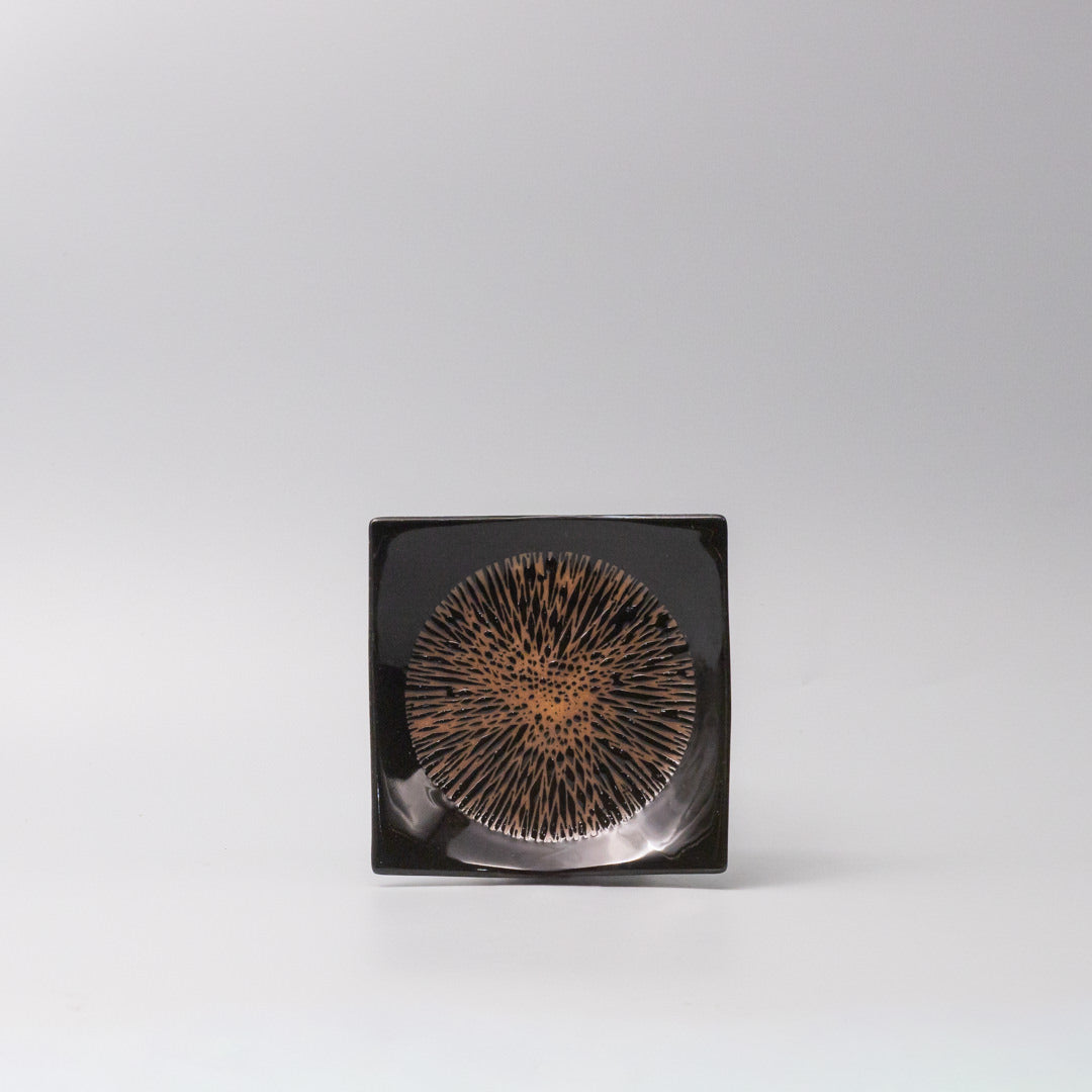 Plate Square 13.5cm Bronze Converging Glaze V637-Y2561