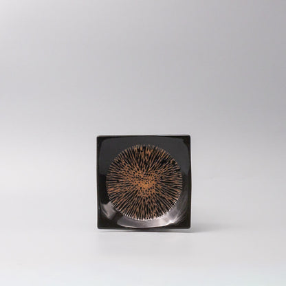 Plate Square 13.5cm Bronze Converging Glaze V637-Y2561
