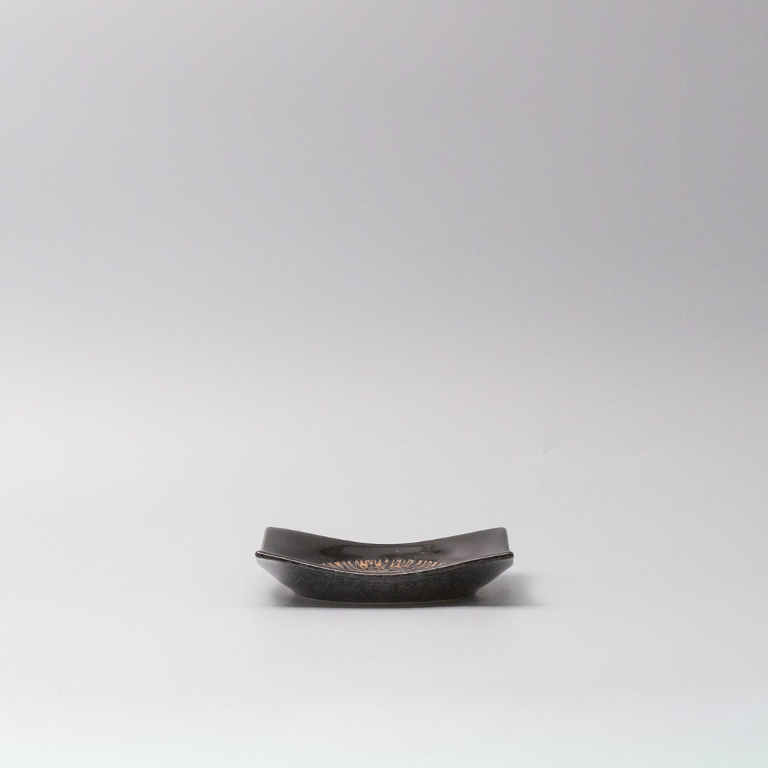 Plate Square 13.5cm Bronze Converging Glaze V637-Y2561
