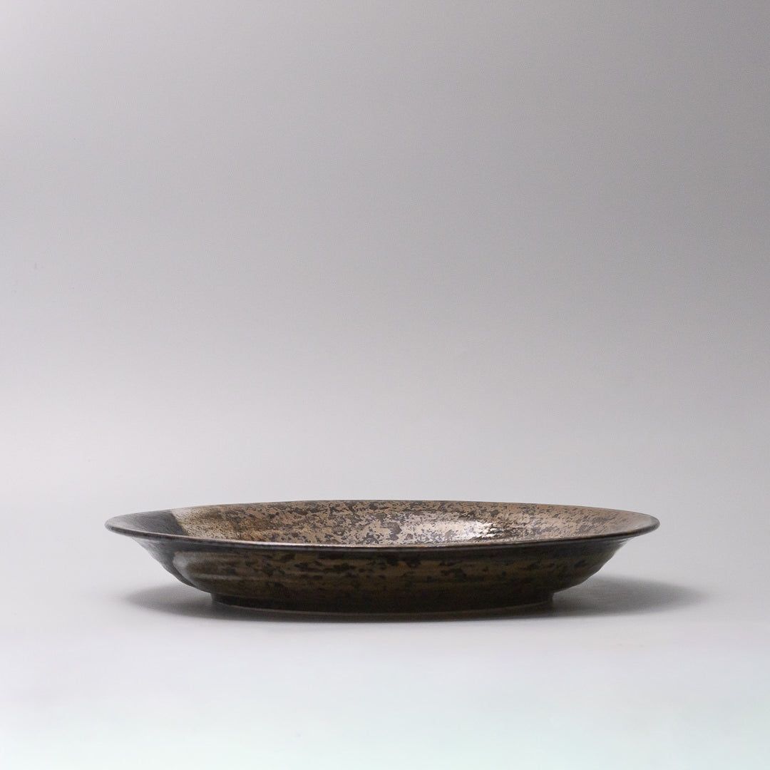 Plate 28cm Bronze Brushstroke Glaze V637-Y2562