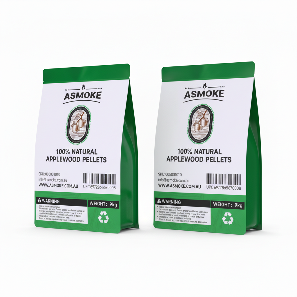 ASMOKE 20lbs x2 Premium Apple Wood Pellets for Smoker & Grill - Natural Sweet Fruit Flavour BBQ Fuel for V642-ASMOKE-9.5KG-X-2--(19-KG)-OF-100%-PURE-APPLEWOOD-PELLETS