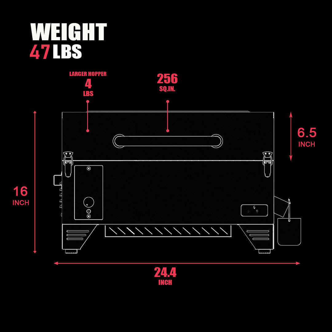 Asmoke AS350 Portable Wood Pellet Grill - Cyder Black V642-ASMOKE-AS350-PORTABLE-WOOD-PELLET-GRILL-CYDER-BLACK