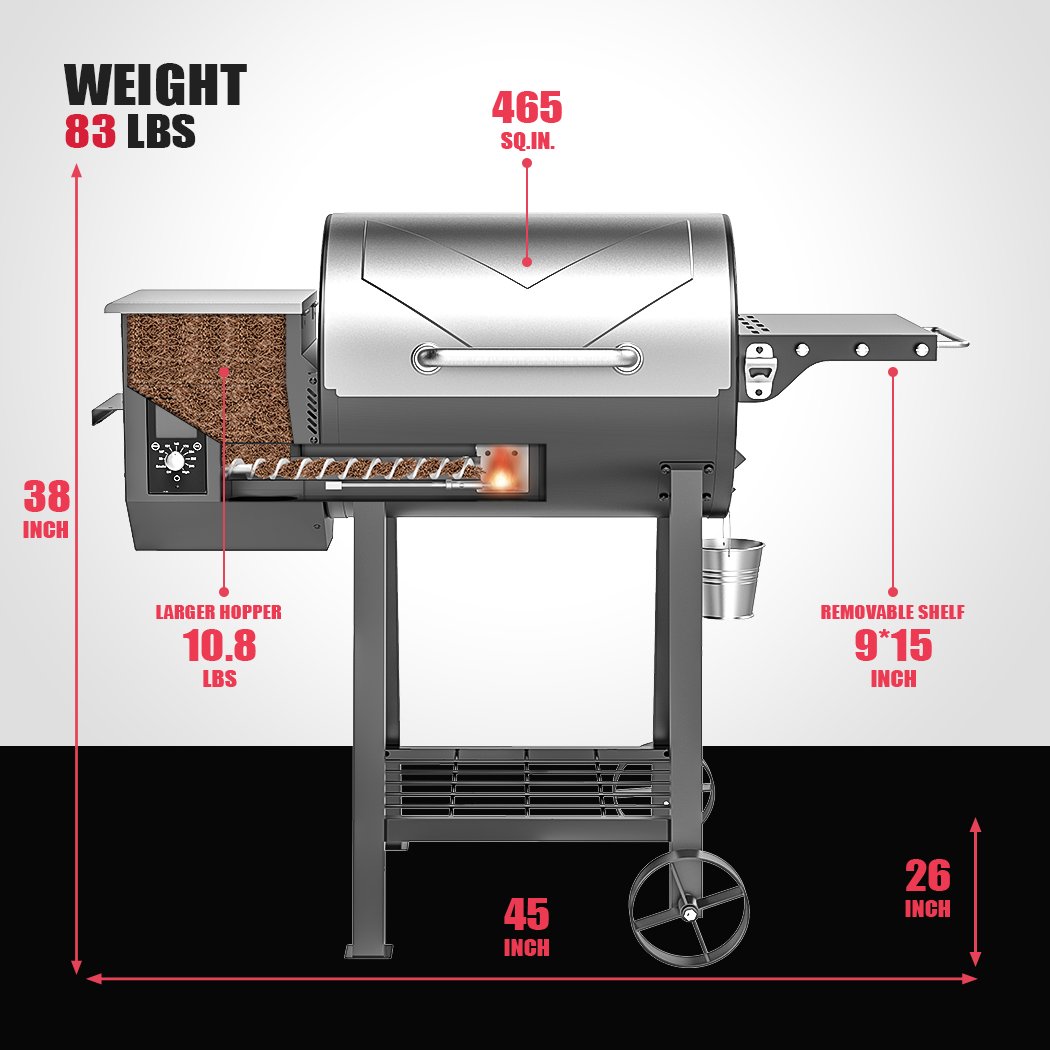 Asmoke AS500N-2 WOOD PELLET GRILL SILVER V642-ASMOKE-AS500N-2-WOOD-PELLET-GRILL-SILVER