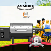 Asmoke AS500N-2 WOOD PELLET GRILL SILVER V642-ASMOKE-AS500N-2-WOOD-PELLET-GRILL-SILVER