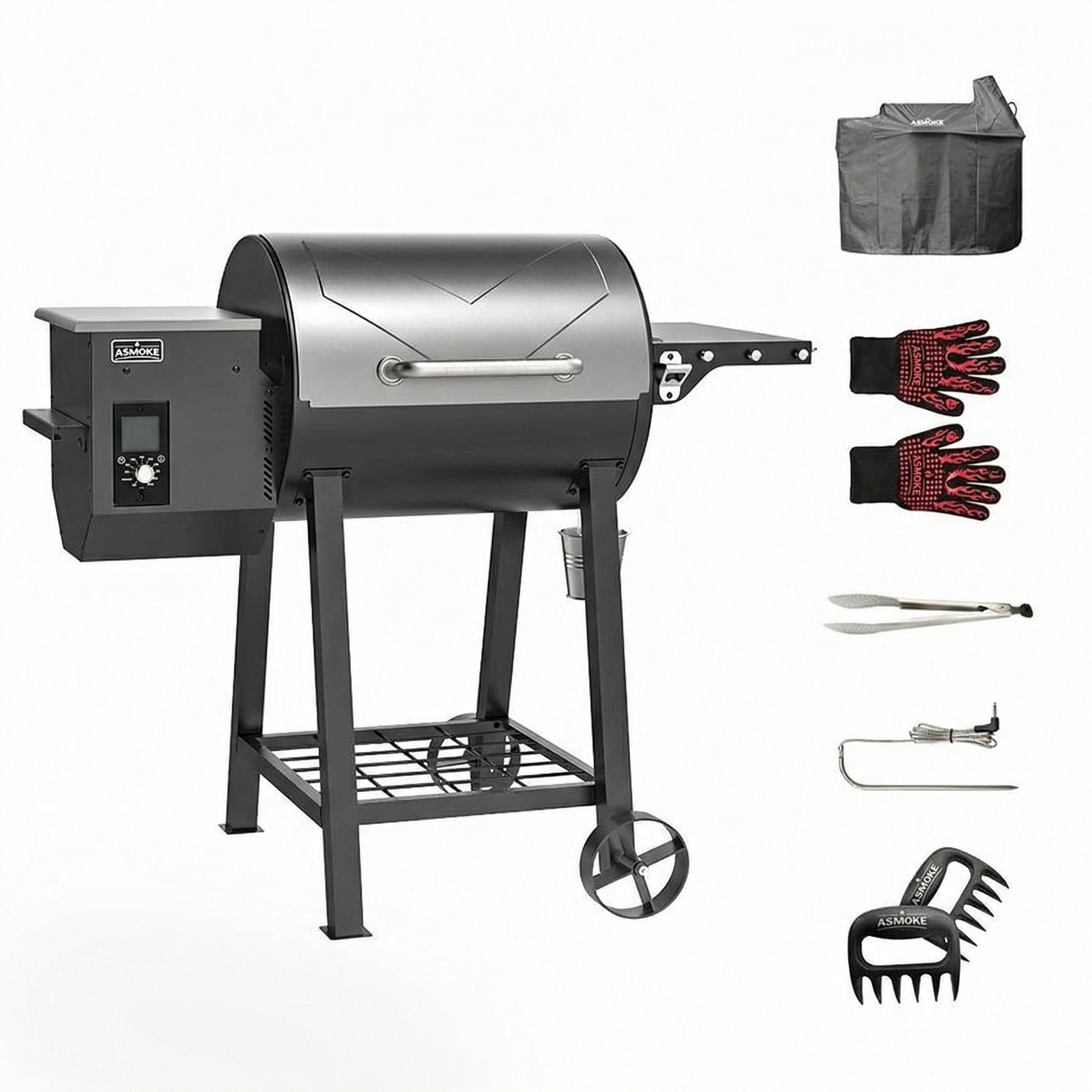 Asmoke AS500N-2 WOOD PELLET GRILL SILVER V642-ASMOKE-AS500N-2-WOOD-PELLET-GRILL-SILVER
