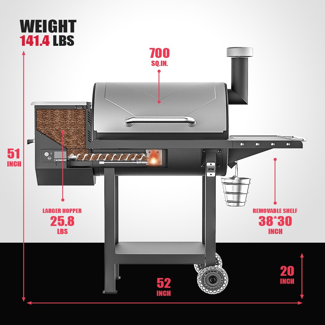 Asmoke AS660N-2 WOOD PELLET GRILL SILVER V642-ASMOKE-AS660N-2-WOOD-PELLET-GRILL-SILVER