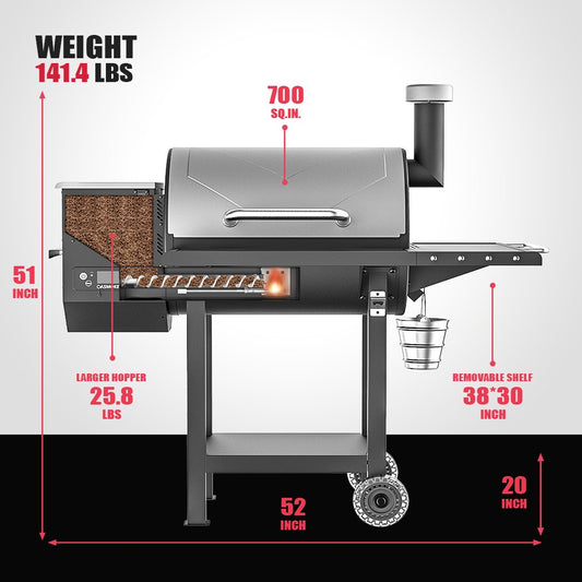 Asmoke AS660N-2 WOOD PELLET GRILL SILVER V642-ASMOKE-AS660N-2-WOOD-PELLET-GRILL-SILVER