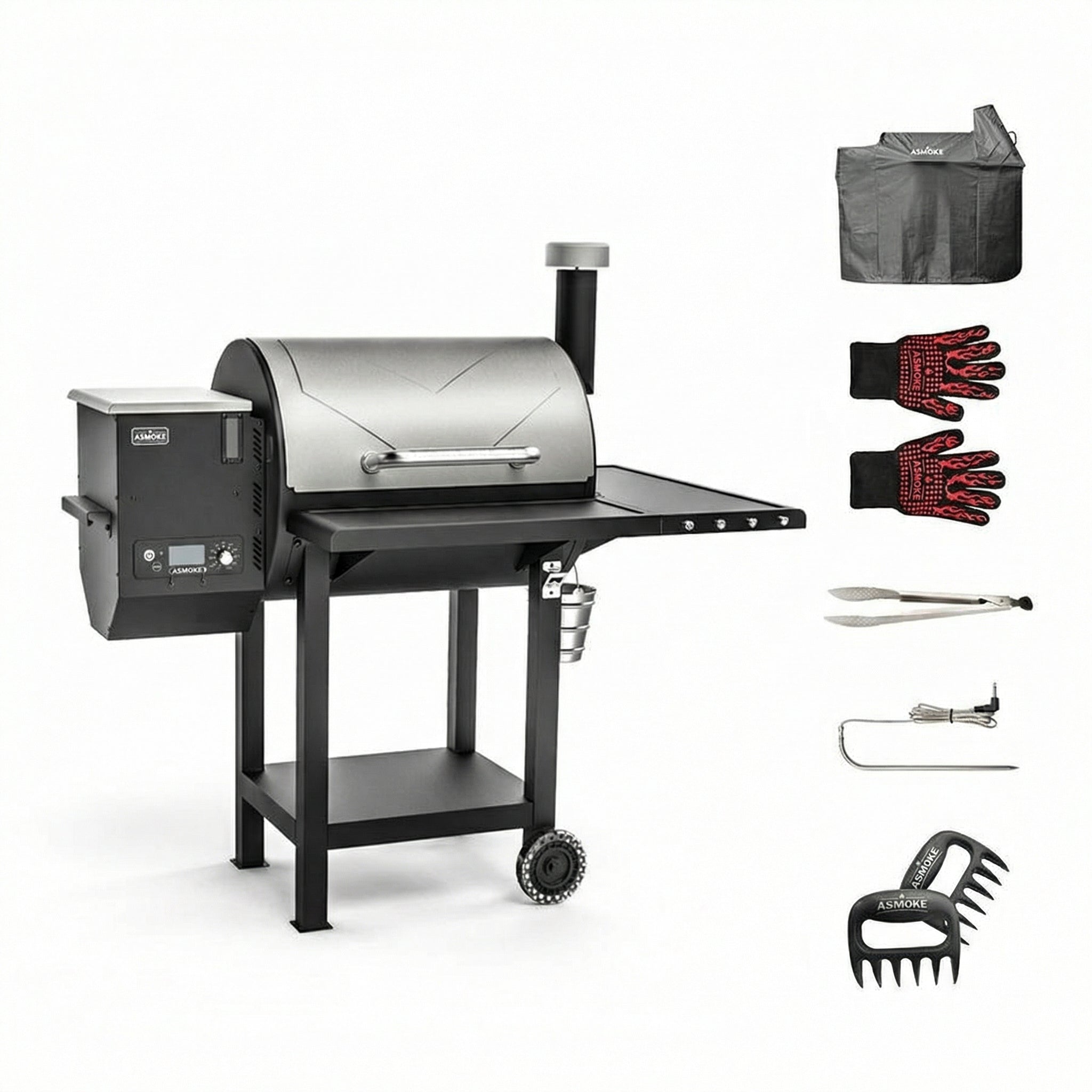 Asmoke AS660N-2 WOOD PELLET GRILL SILVER V642-ASMOKE-AS660N-2-WOOD-PELLET-GRILL-SILVER