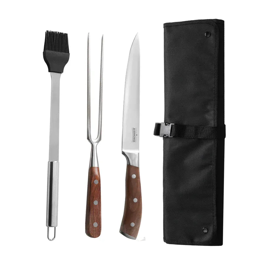 ASMOKE BBQ Knife Brush and Fork Set V642-ASMOKE-BBQ-SET