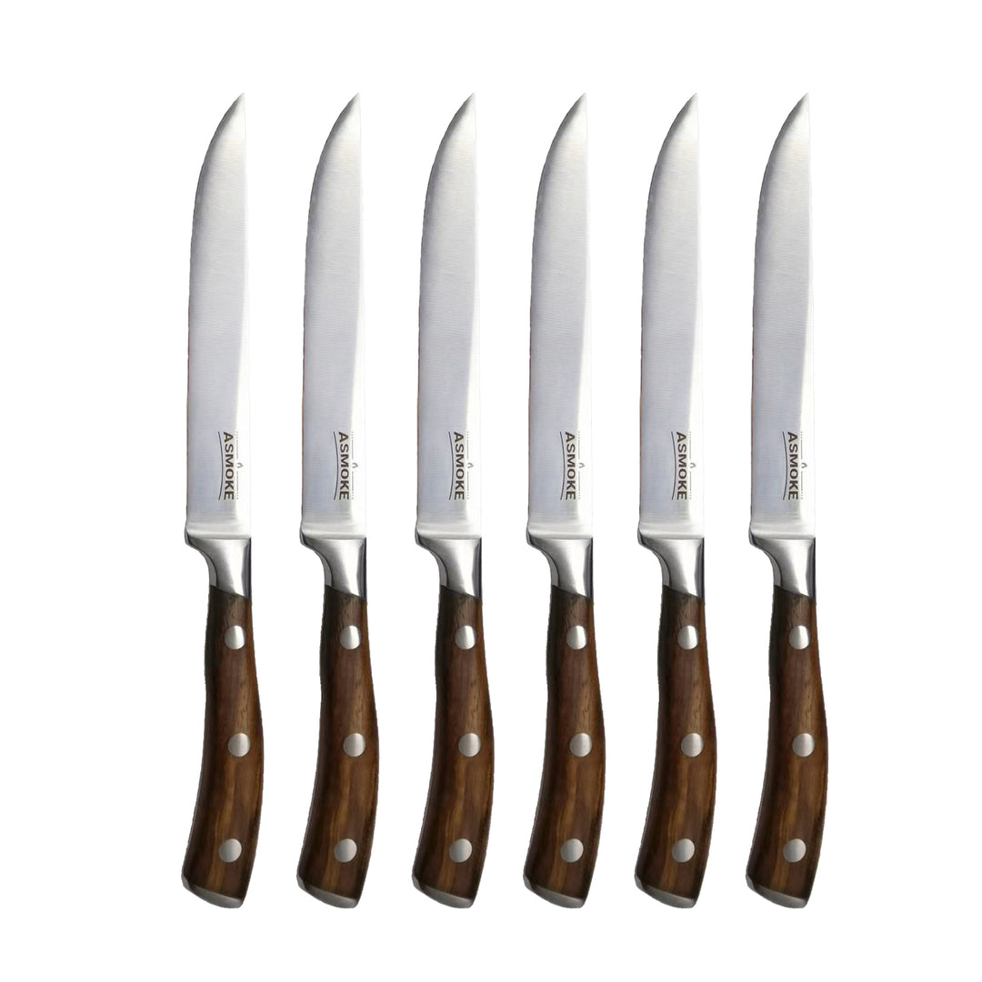 ASMOKE STEAK KNIFE SET OF 4,PAKKAWOOD HANDLE V642-ASMOKE-STEAK-KNIFE-SET-OF-4-PAKKAWOOD-HANDLE