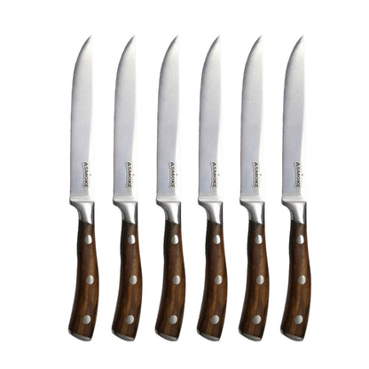 ASMOKE STEAK KNIFE SET OF 4,PAKKAWOOD HANDLE V642-ASMOKE-STEAK-KNIFE-SET-OF-4-PAKKAWOOD-HANDLE