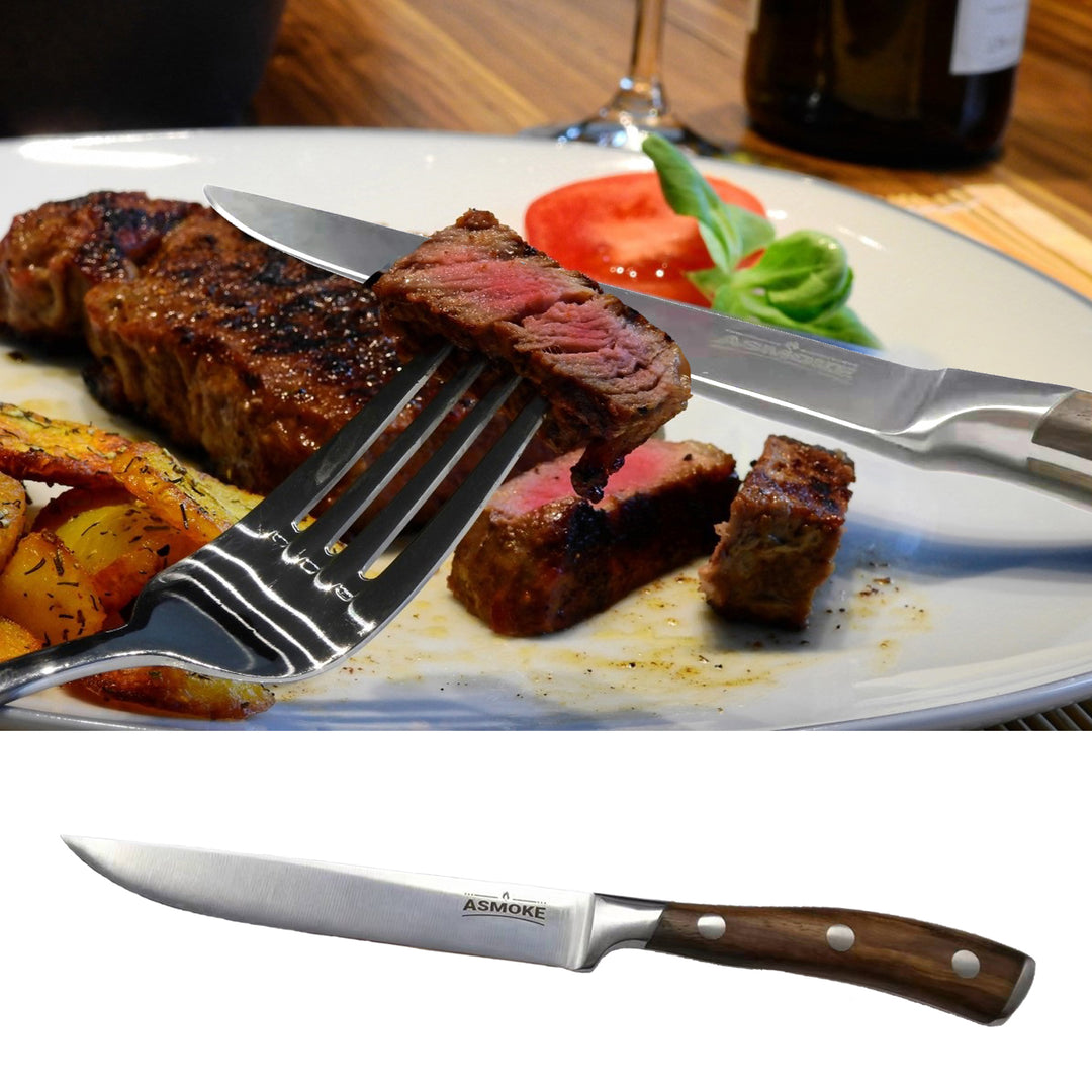 ASMOKE STEAK KNIFE SET OF 4,PAKKAWOOD HANDLE V642-ASMOKE-STEAK-KNIFE-SET-OF-4-PAKKAWOOD-HANDLE