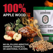 ASMOKE 19kg (40lbs) Premium Apple Wood BBQ Smoker Pellets Bulk Bundle (8 x 2.27kg Bags) V642-XFAS-AP-WO-PEL-5LBX8