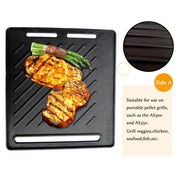 ASMOKE Pre-Seasoned Matte Enamel Cast Iron Reversible Grill/Griddle V642-XFAS-AS300-350-BBQ-PLT