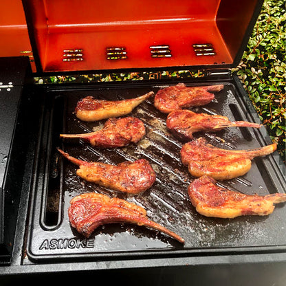 ASMOKE Pre-Seasoned Matte Enamel Cast Iron Reversible Grill/Griddle V642-XFAS-AS300-350-BBQ-PLT