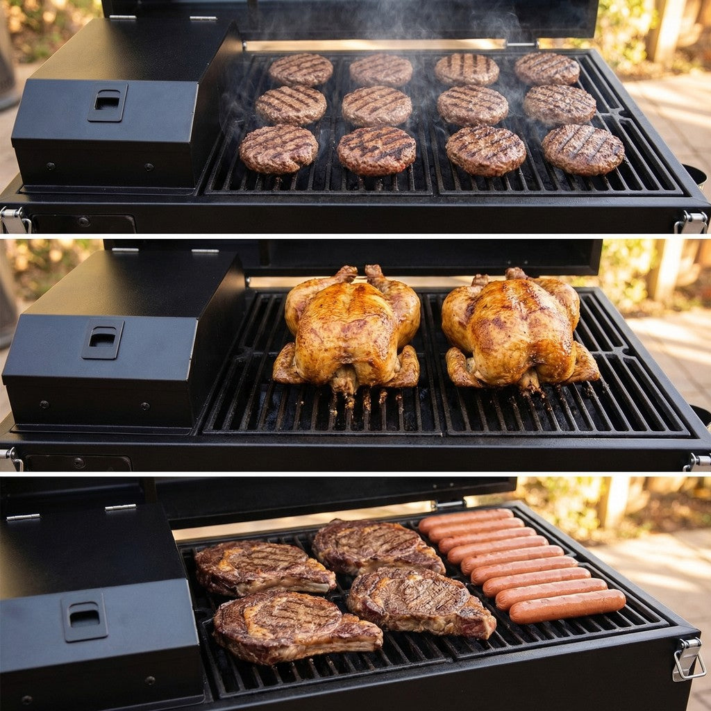 ASMOKE AS350 Portable Smart Wood Pellet Grill (Cyder Black) + 2 x 20LB Assorted Flavors Wood Pellets Bundle V642-XFAS-AS350-BLK-WOPEL20LBX2