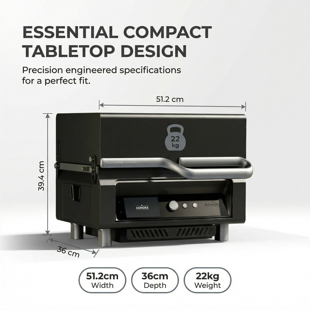 ASMOKE Essential Portable Wood Pellet Grill & Smart Smoker with 47L Premium Mini Fridge Bundle V642-XFAS-BNDL-ESS-GRL-FDG47