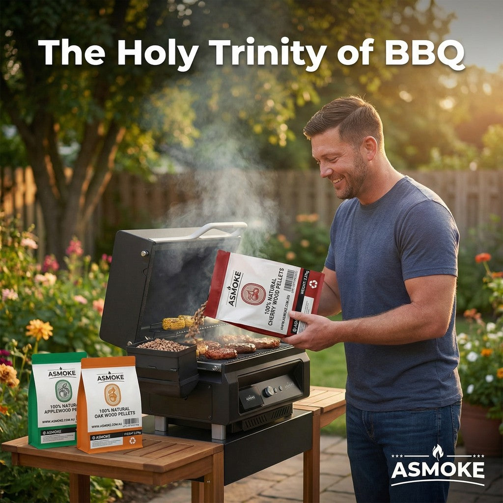 ASMOKE Essential Portable Smart Pellet Grill & Smoker + Assorted Flavors 20LBs (9kg) Premium Wood Pellets V642-XFAS-BNDL-ESS-GRL-WOPEL20LB