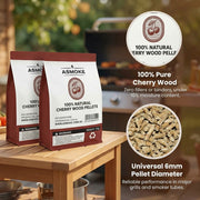 ASMOKE 100% Natural Cherry Wood BBQ Smoker Pellets (9kg / 20lbs) x2 V642-XFAS-CHERRY-WO-PEL-20LBX2