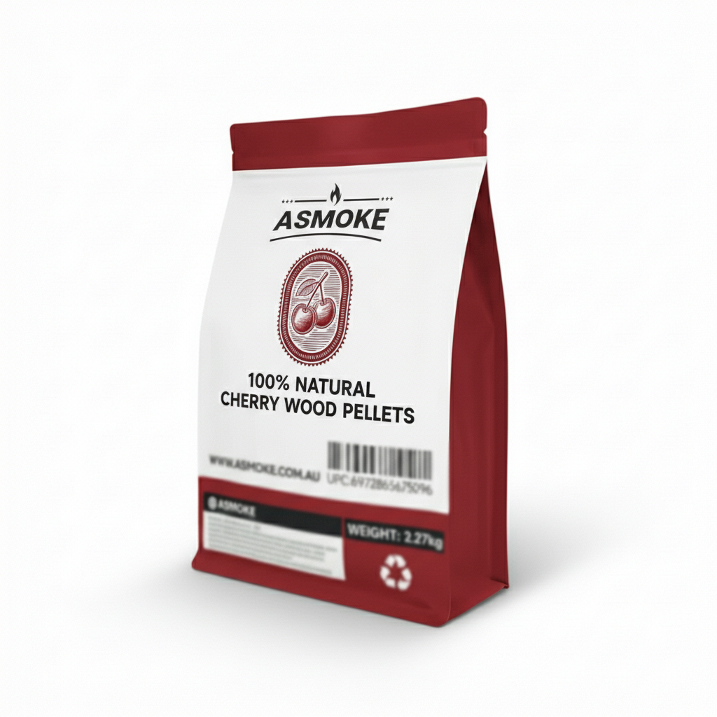 ASMOKE 100% Natural Cherry Wood BBQ Pellets (2.27kg) - Premium Fruit Hardwood for Smoker Grills & Cold Smoking V642-XFAS-CHERRY-WO-PEL-5LB