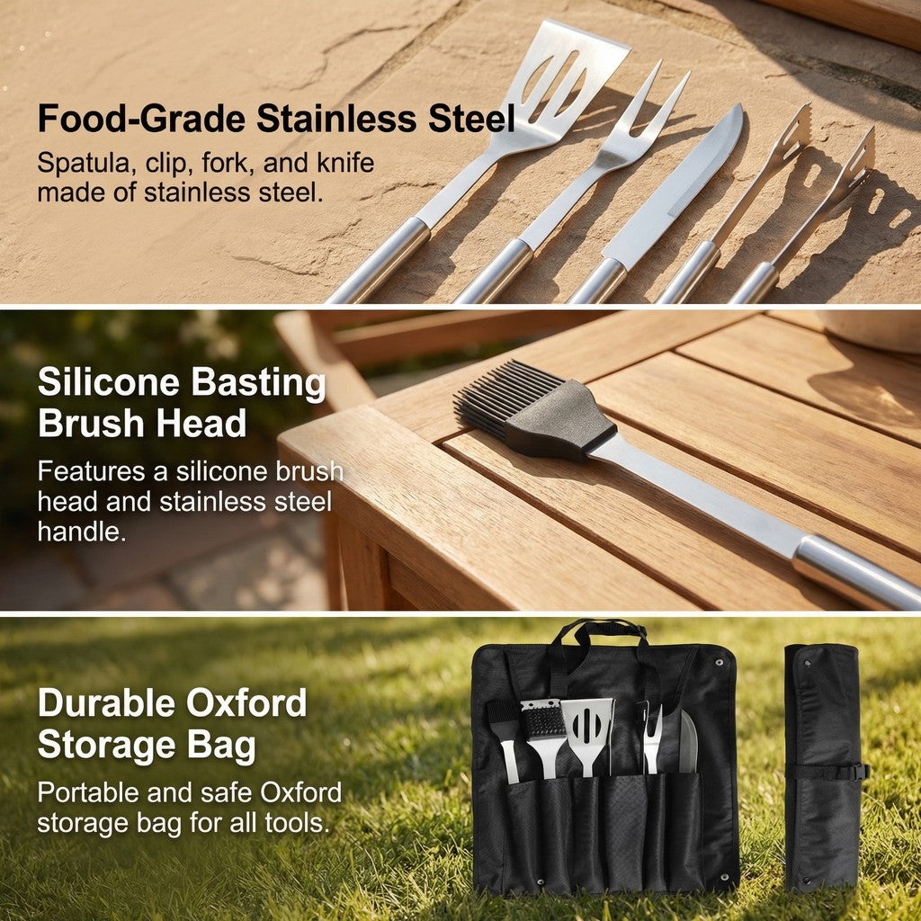 ASMOKE Essential Portable Smart Wood Pellet Grill Smoker & 6pc BBQ Tool Set + 20lb Applewood Pellets Bundle V642-XFAS-ESS-GRL-TLK6-AP20LB