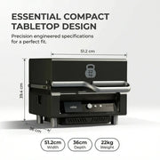 ASMOKE Essential Portable Wireless Pellet Smoker - Battery Powered 8-in-1 Mini BBQ Grill with Smart Temp V642-XFAS-GRL-GRY