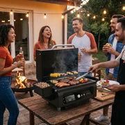 ASMOKE Essential Portable Wireless Pellet Smoker - Battery Powered 8-in-1 Mini BBQ Grill with Smart Temp V642-XFAS-GRL-GRY