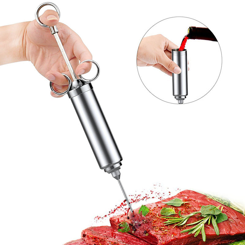 ASMOKE Stainless Steel Meat Injector Syringe Kit V642-XFAS-MEAT-INJECTOR
