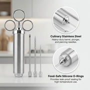 ASMOKE Stainless Steel Meat Injector Syringe Kit V642-XFAS-MEAT-INJECTOR