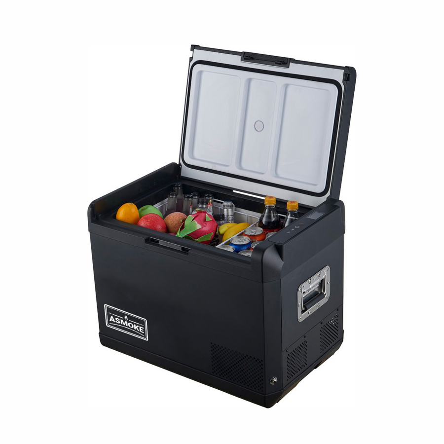 ASMOKE Premium Mini Fridge | 37L Compact Refrigerator with Roll-Bond Evaporator & Internal Light for Camping, V642-XFAS-MINI-FDG-37L
